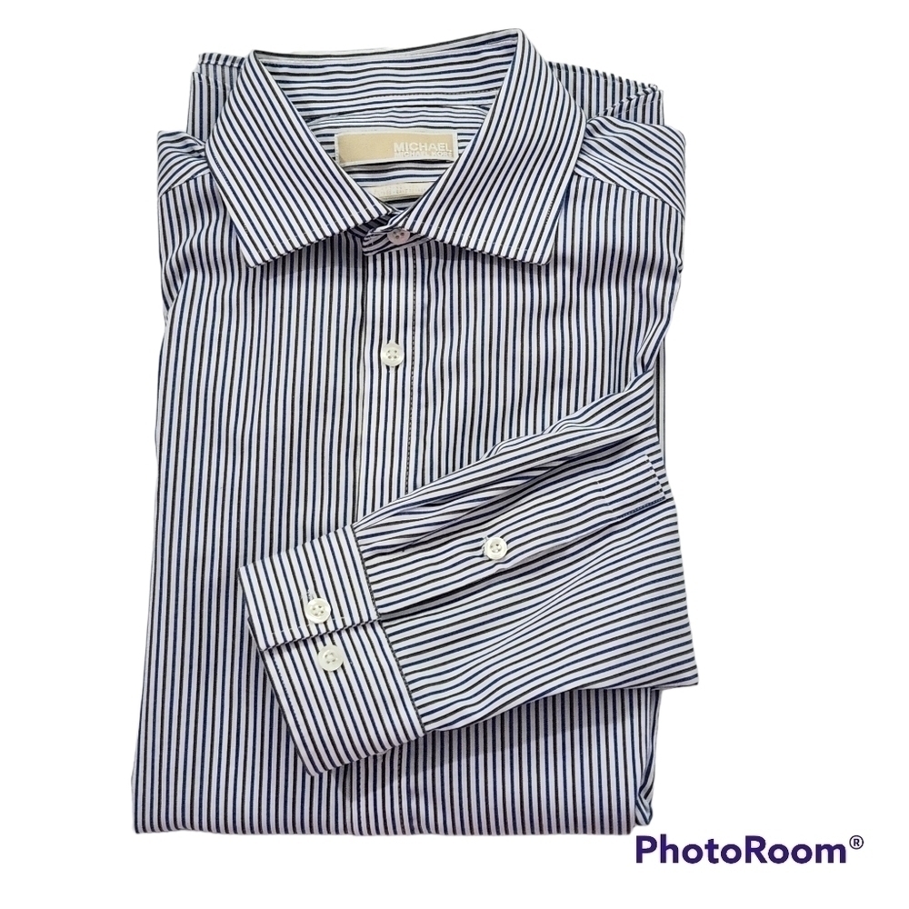 MICHAEL Kors Slim Fit Men Stripes Button Down Dress Shirts